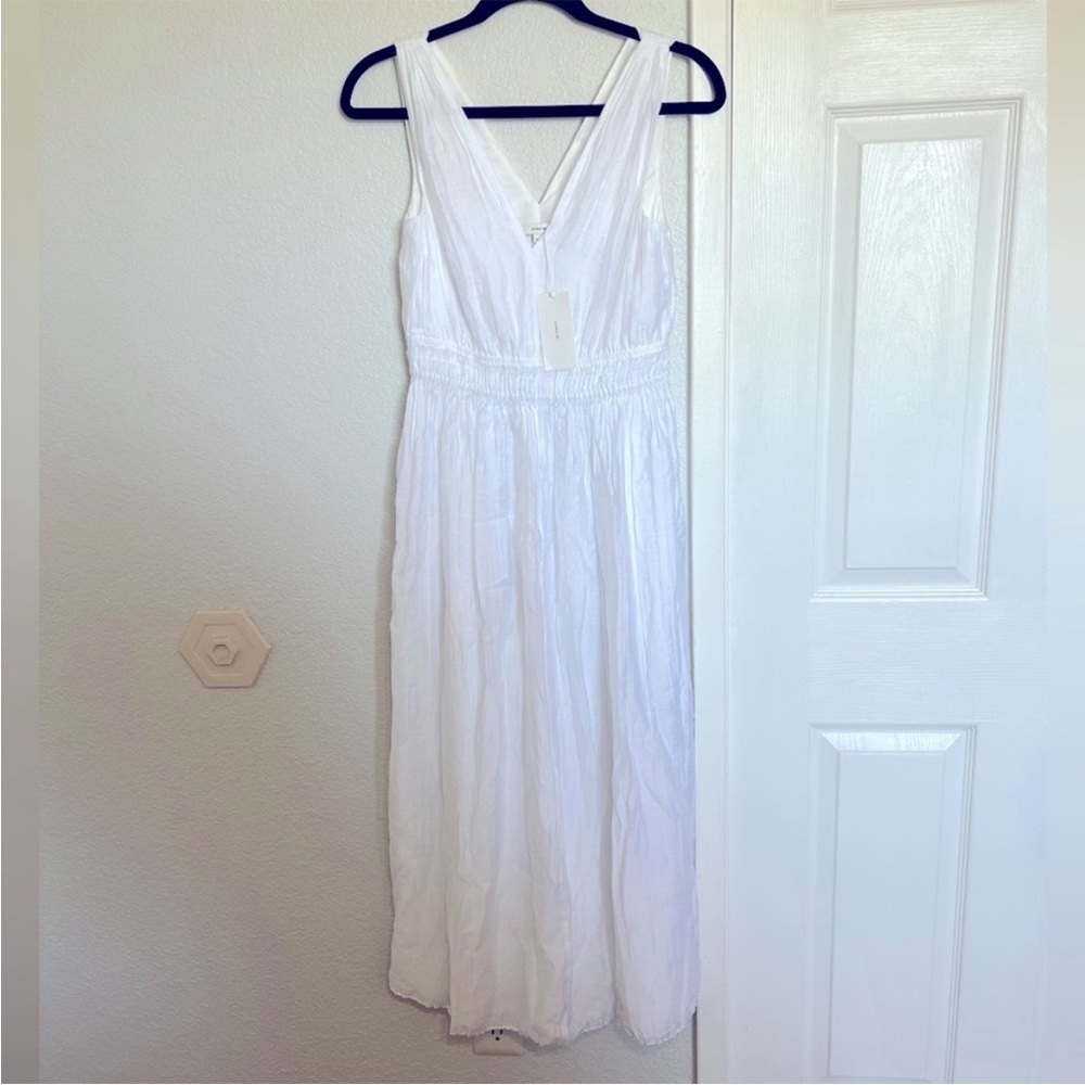 Vince Pleated Double V-Neck Dress - Picture 2 of 10